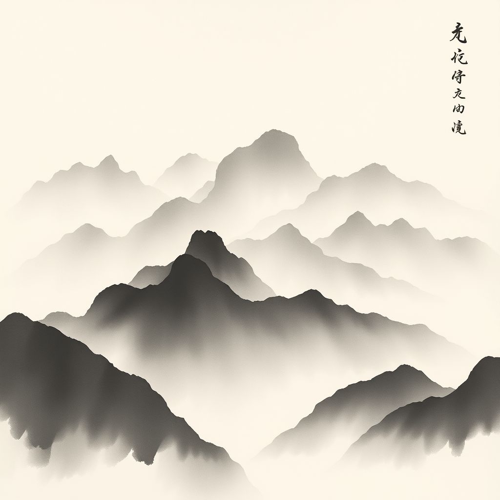 为这首诗生成的水墨配图